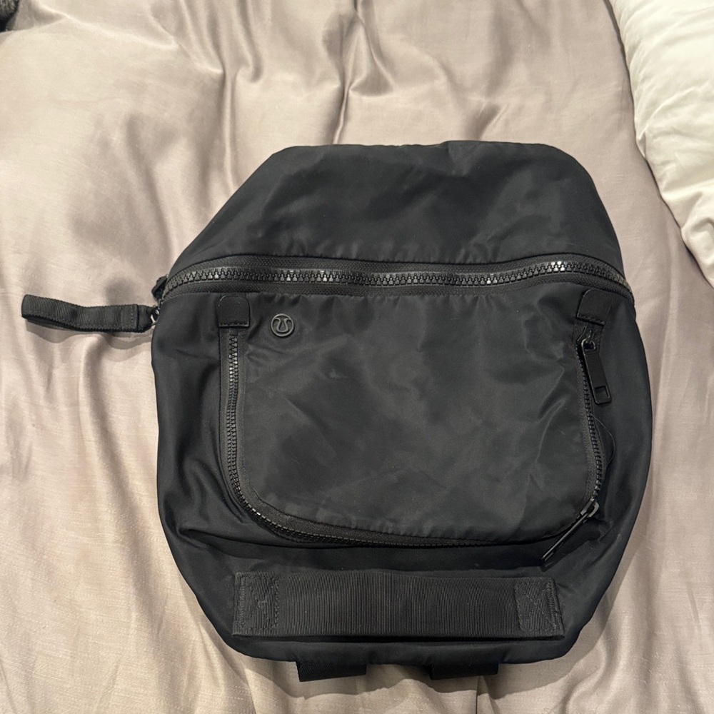 lululemon athletica Black Nylon Mini Backpack/Purse